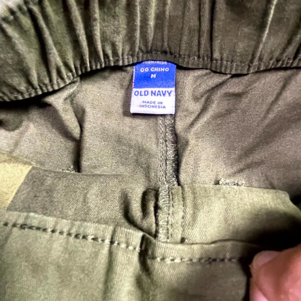 Old Navy OGC Chino Pants Womens Medium Olive Green High Waisted Tapered Straight - Picture 5 of 12